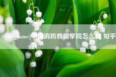 扶余中国消防救援学院怎么样 知乎