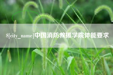 扶余中国消防救援学院体能要求