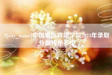 扶余中国消防救援学院2024年录取分数线是多少