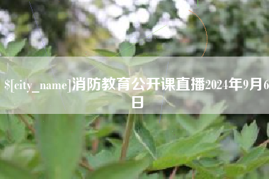 扶余消防教育公开课直播2024年9月6日