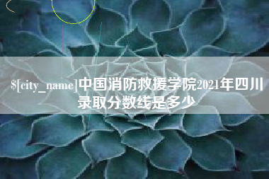 扶余中国消防救援学院2021年四川录取分数线是多少