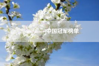 扶余中国冠军榜单