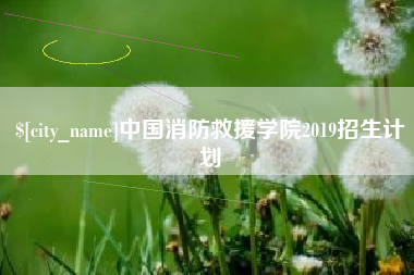 扶余中国消防救援学院2019招生计划